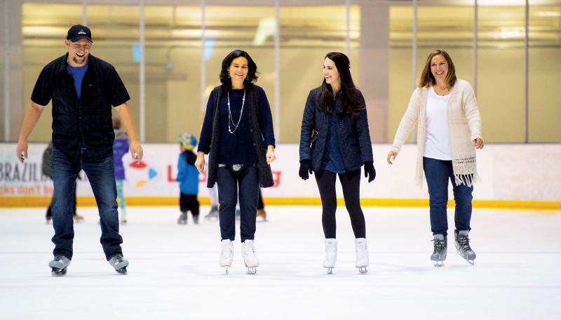 Adults skating