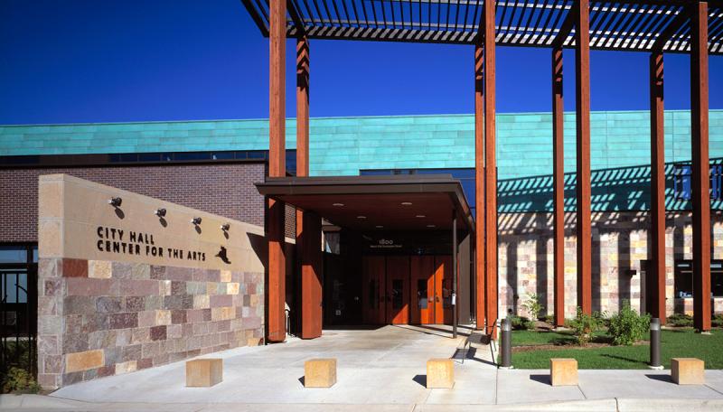 Bloomington Civic Plaza's northwest entrance.