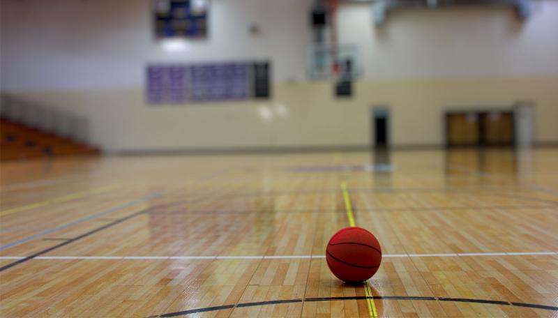 Basketball in a gym