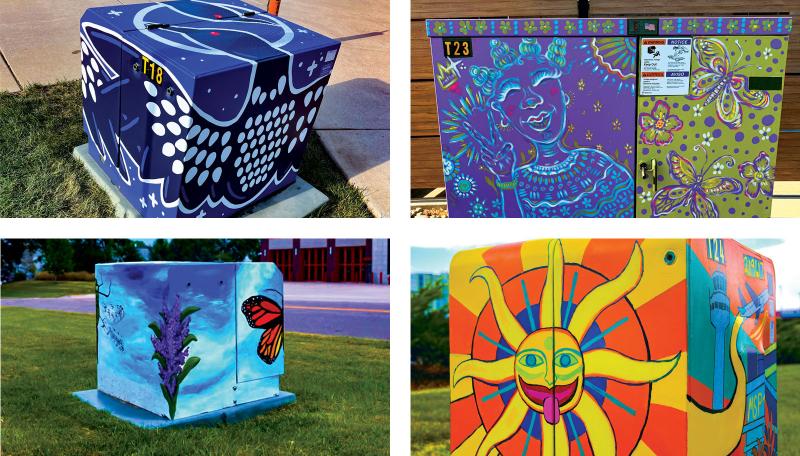 Four new hand-painted utility boxes