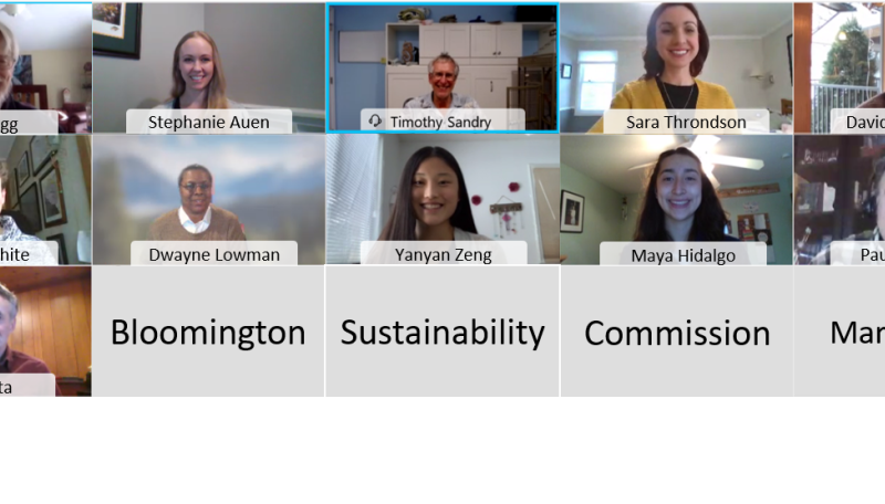 Sustainability Commission Banner Photo Website.png Photo of eleven Bloomington Sustainability Commissioners in a Zoom Presentation Format
