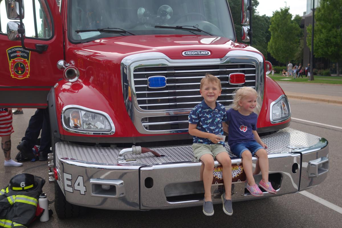 Summer Fete Kids on Firetruck