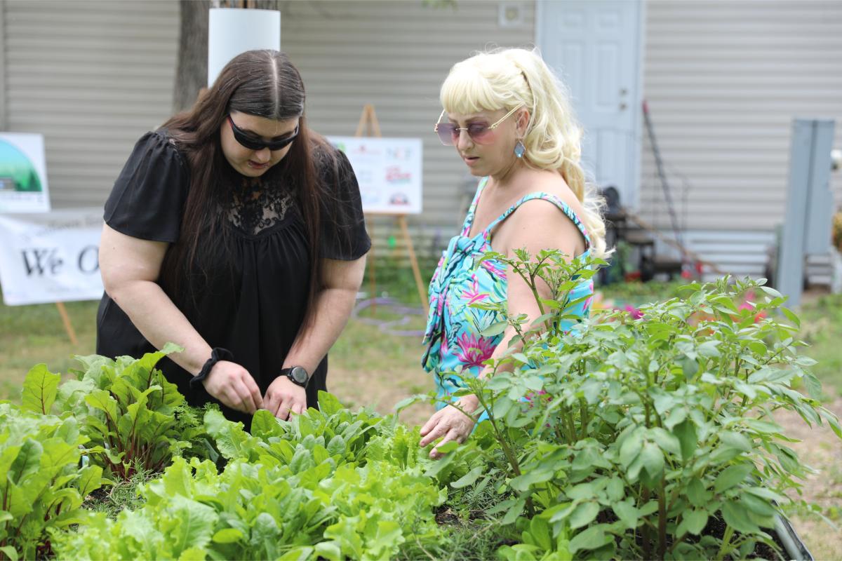 Residents at garden