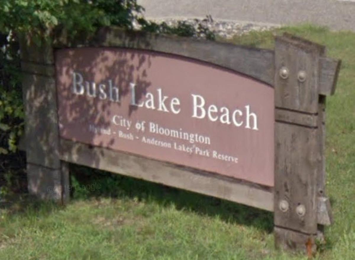 Bush Lake Beach sign
