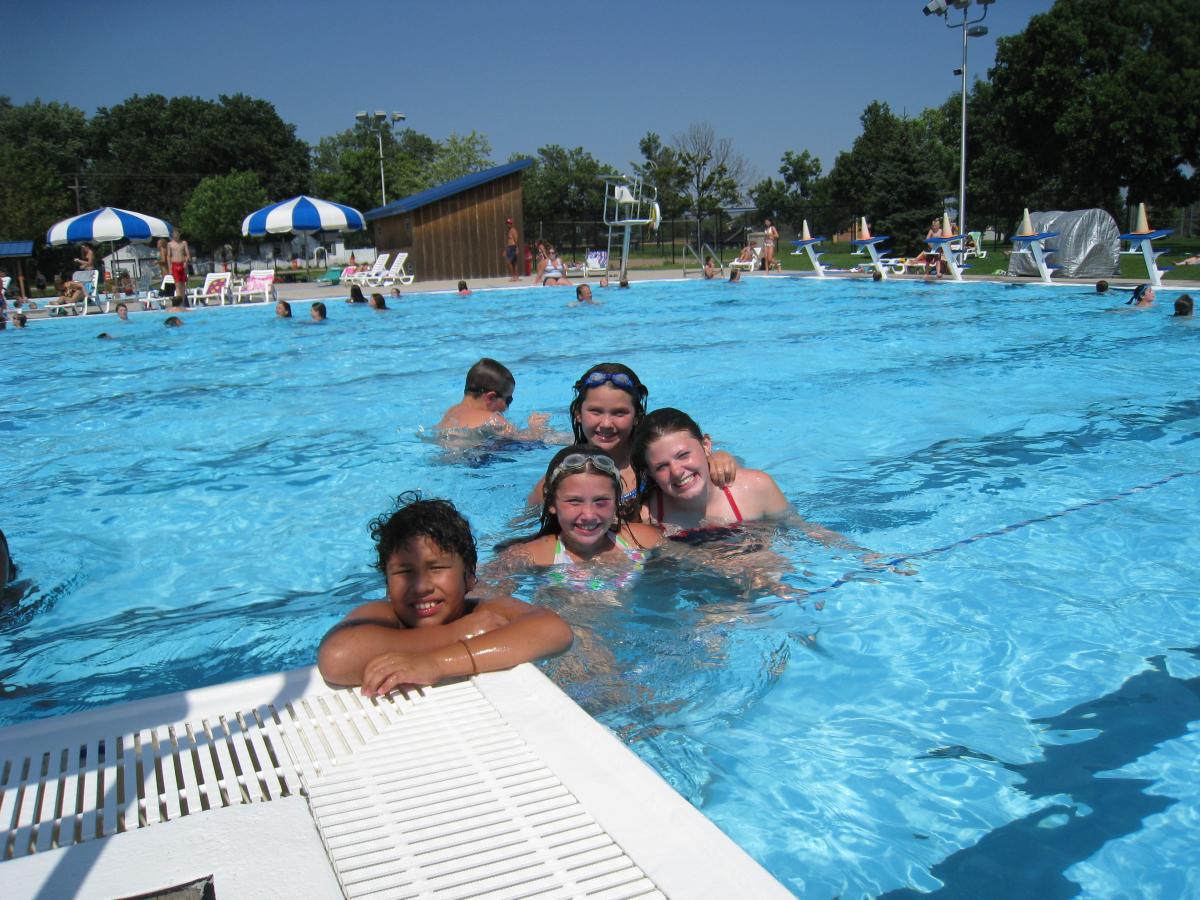 Young people enjoying the water at Bloomington Family Aquatic Center