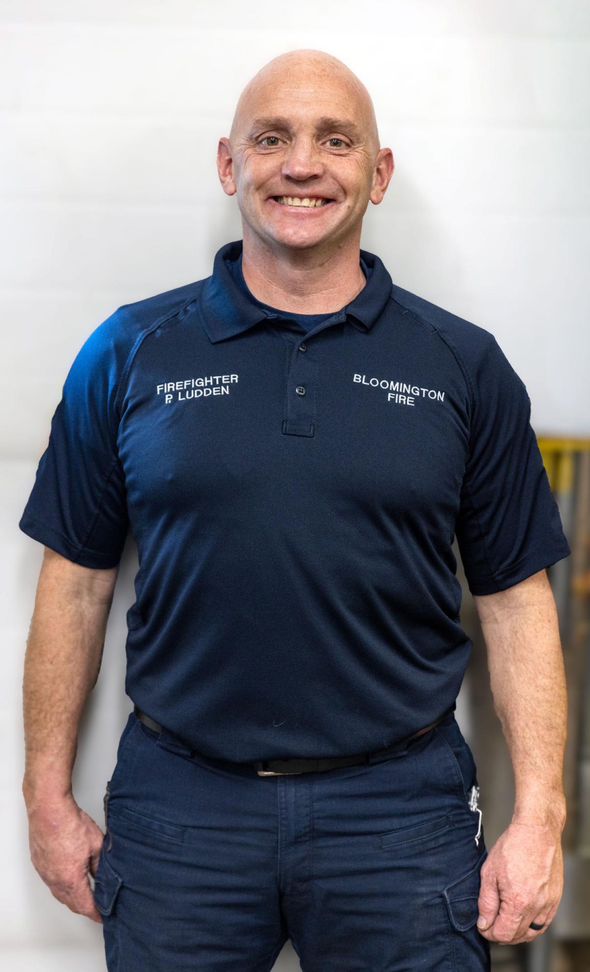 Firefighter in everyday uniform. 