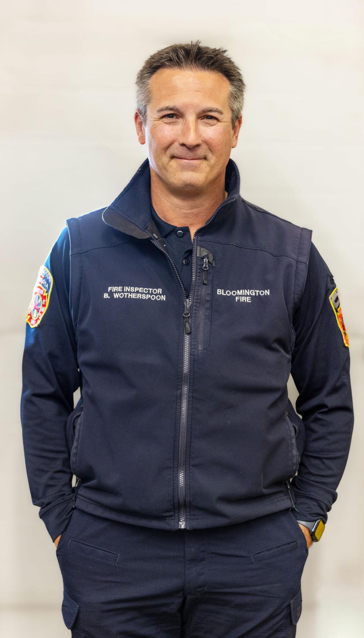 Firefighter in everyday uniform. 
