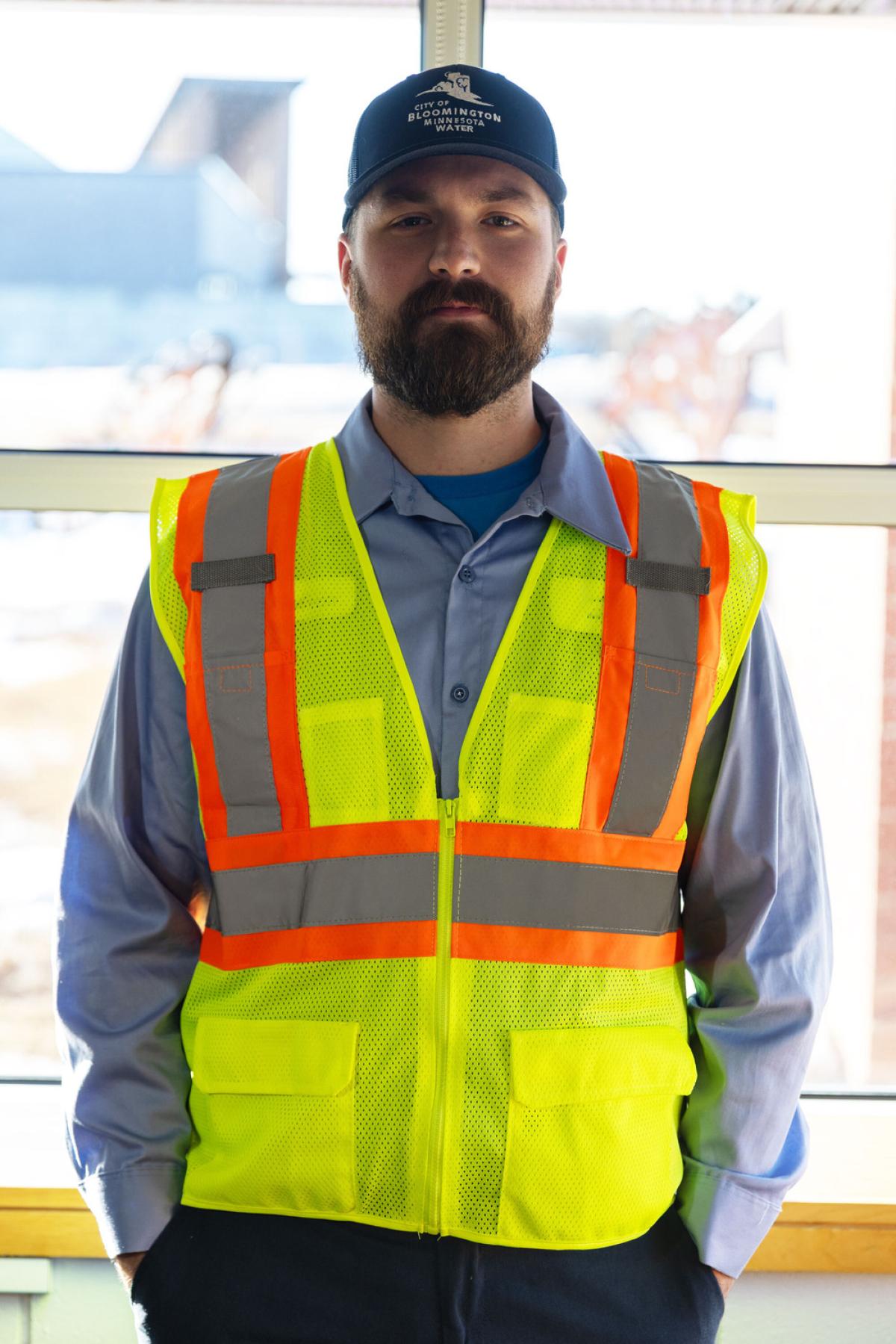 Public Works employee in a uniform.