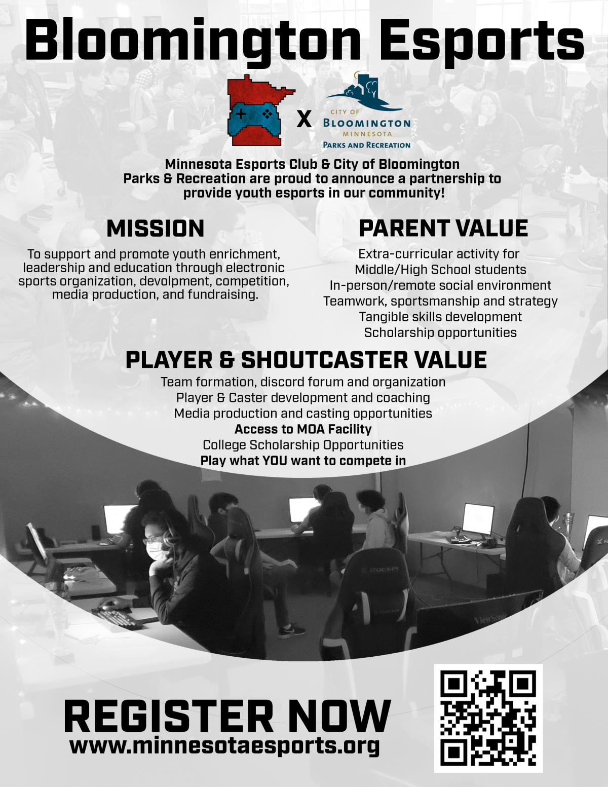 Minnesota Esports Register Now Flyer January 2021