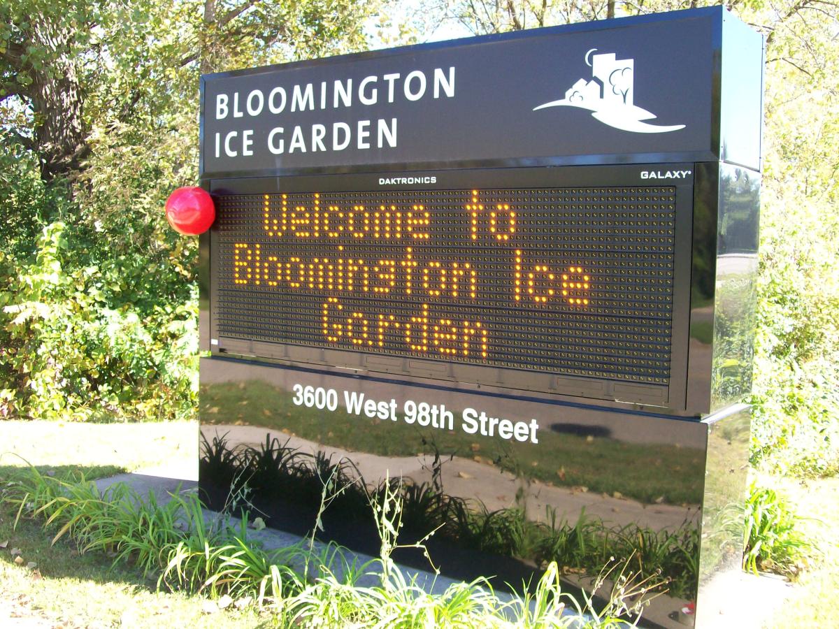 Monument sign at Ice Garden