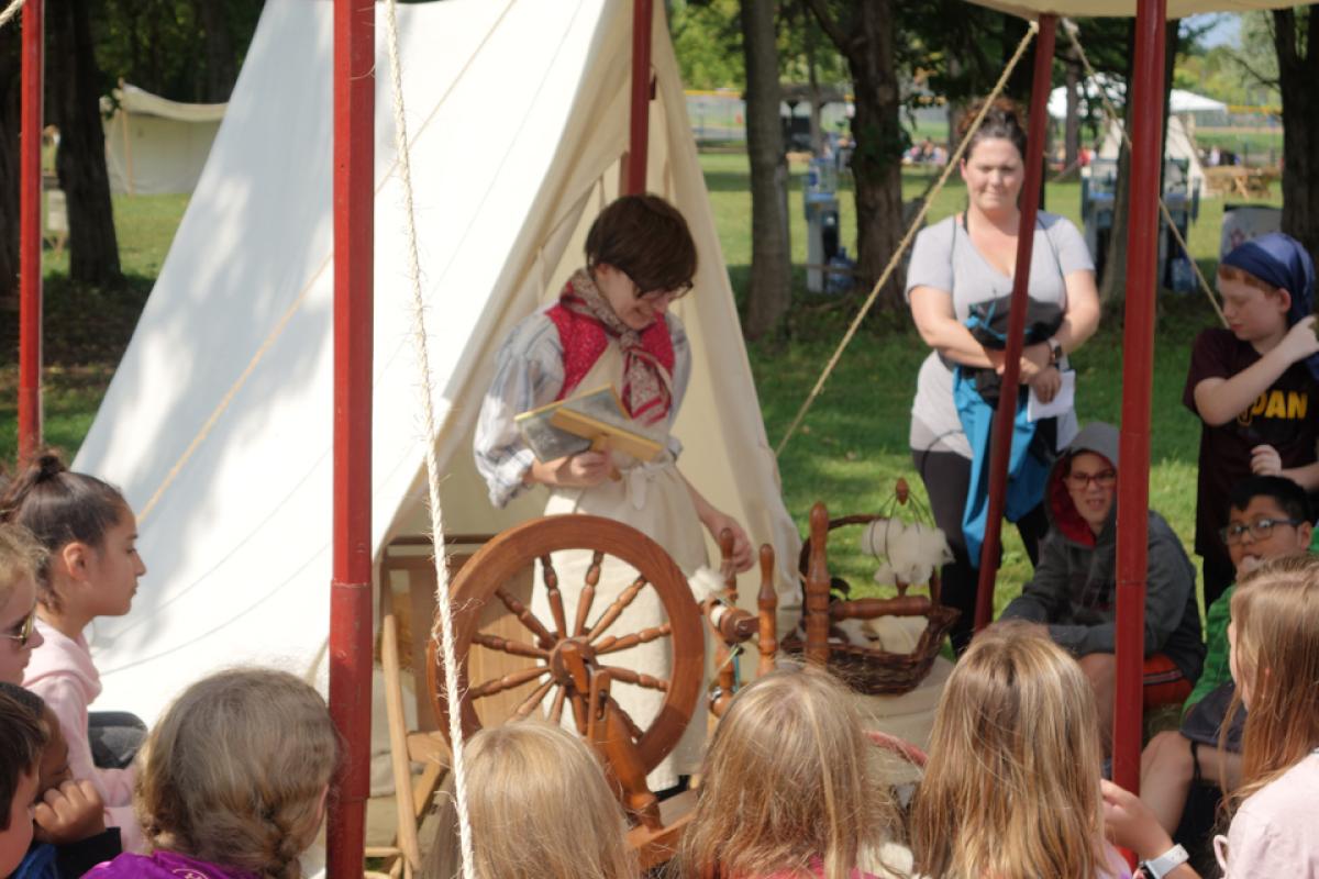 Spinning at River Rendezvous 2019.jpg Spinning at River Rendezvous 2019