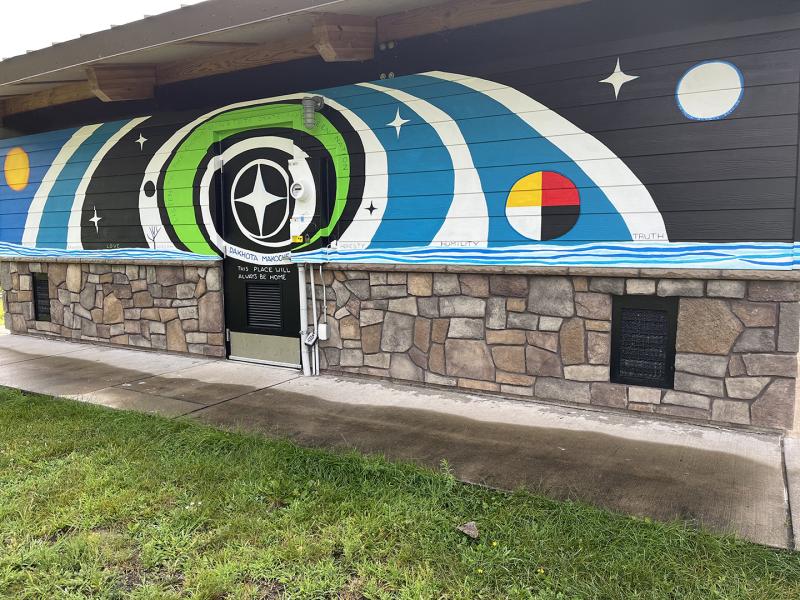 Mural in progress at Old Cedear Ave. Bridge - August 19, 2025