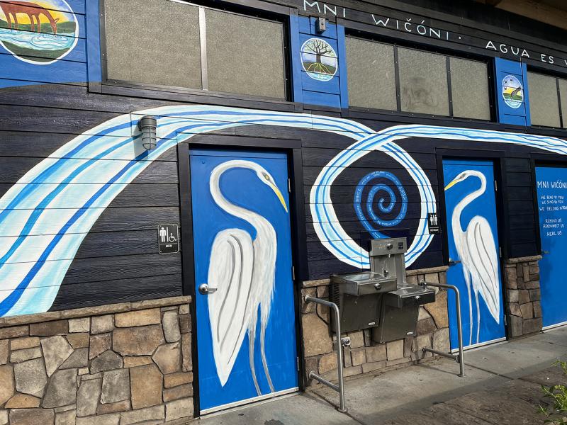 Mural in progress at Old Cedear Ave. Bridge - August 19, 2025