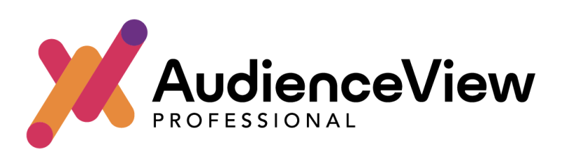 Audience View logo with orange and black criss-crossed stylistic letters A and V