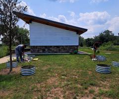 Work on indigenous gardens at Old Cedar Ave Bridge Trailhead