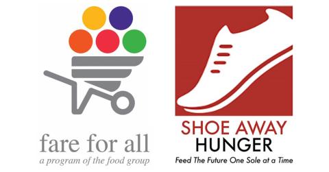 Fare For All + Shoe Away Hunger logos