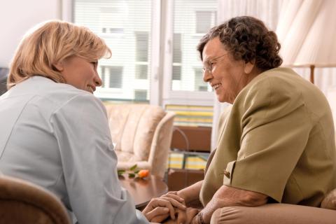 Nursing Home resident receives care from staff