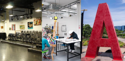 studio, performance space, and the Big A