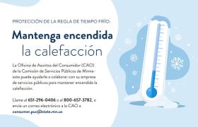 Flyer with thermometer that says "Keep the Heat On" in Spanish 