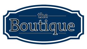 The Boutique Logo in blue