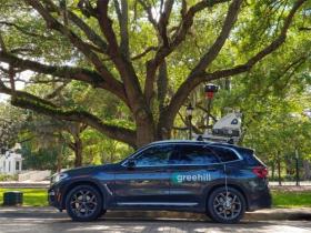greenhill smart car mobile tree inventory mapper with technical apparatus on top