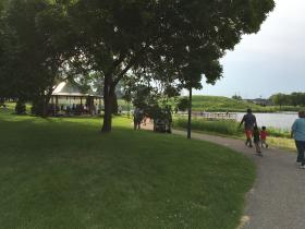 Smith Park gazebo with people having a party