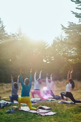 Outdoor yoga class
